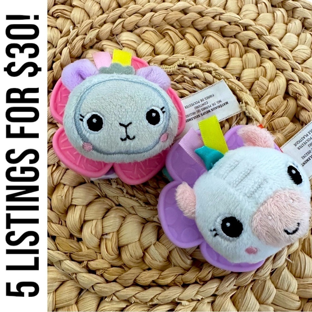 Bright Starts set of two ankle plush rattles baby girl